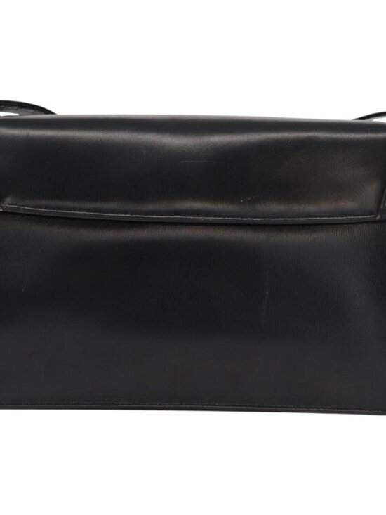 Authentic Christian Dior Shoulder Bag Leather Black Gold - Picture 10 of 16